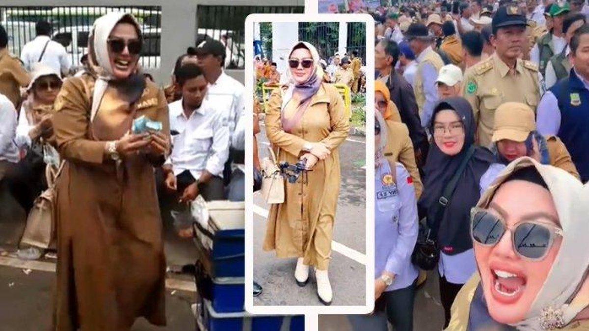 Wiwin Komalasari, kades di Bogor ikut demo jabatan 27 tahun, gaya hedon