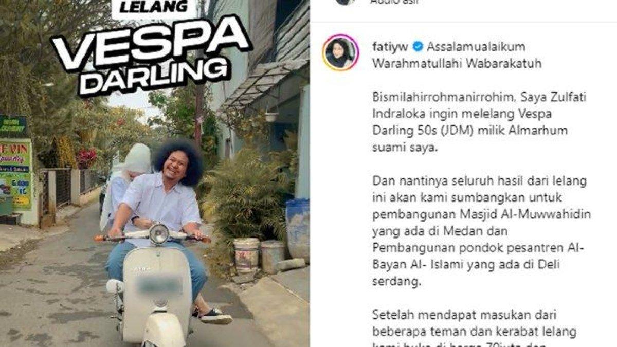 Zulfati Indraloka melelang kendaraan kesayangan suaminya, Babe Cabita.