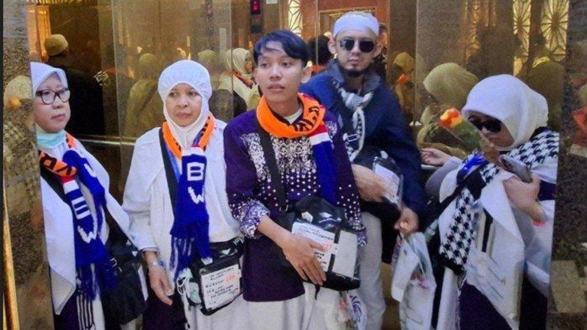 Zulfikar, jemaah haji termuda tahun 2024 saat tiba di Madinah, Minggu (12/5/2024).
