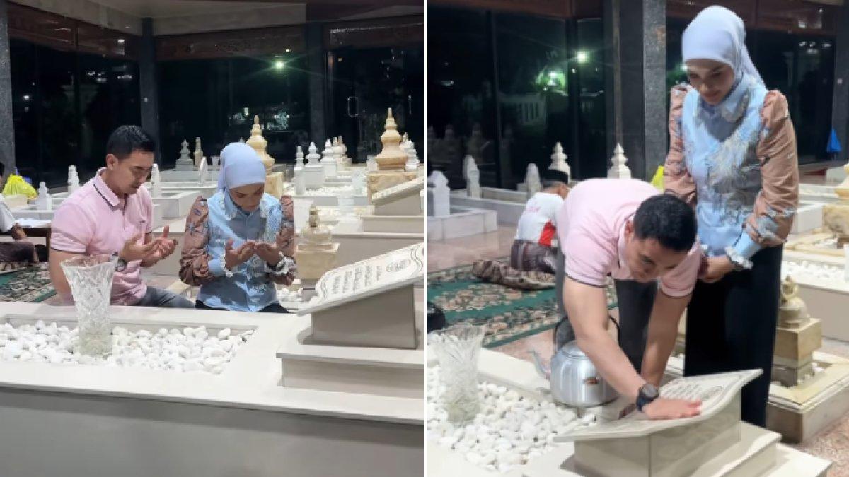 Zumi Zola ajak Putri Zulhas ziarah ke makam ayahnya sekaligus minta doa restu.