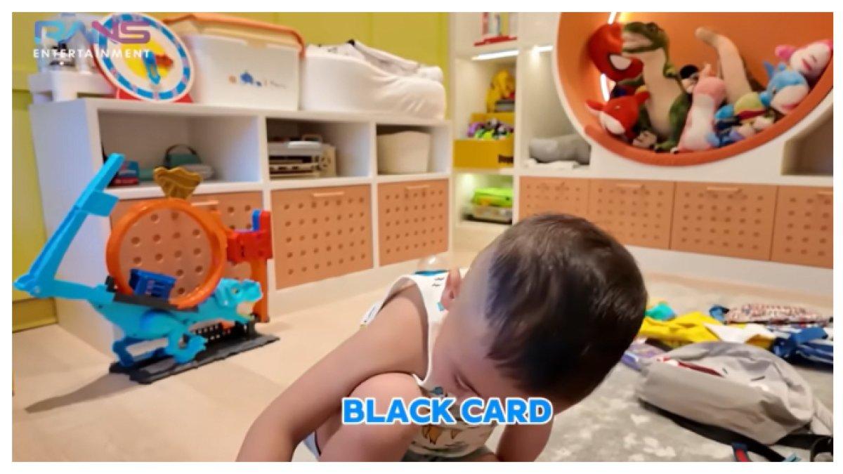 Koleksi tas-tas yang dimiliki Rayyanza beserta black card yang digunakannya