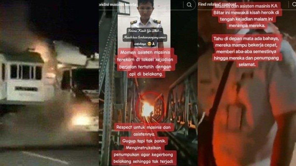 Aksi keberanian asisten masinis kereta api 112 Brantas selamatkan penumpang ditengah kejadian kecelakaan jadi sorotan.