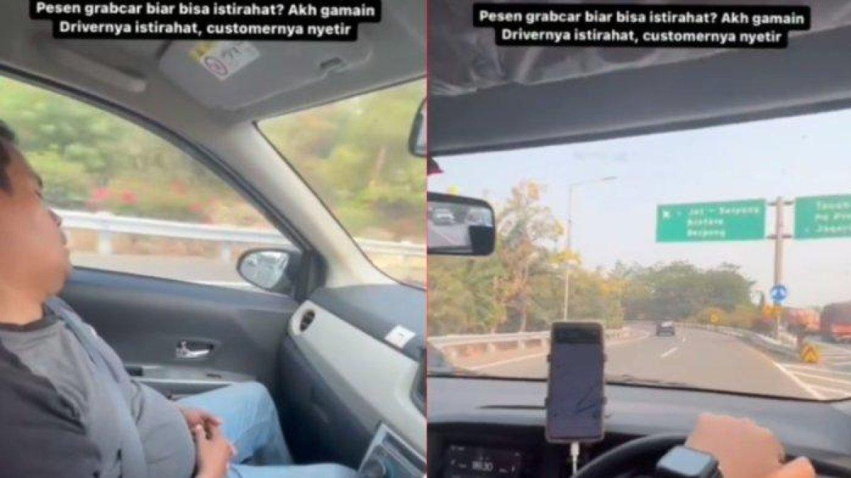aksi terpuji yang dilakukan seorang pria kepada driver taksi online.