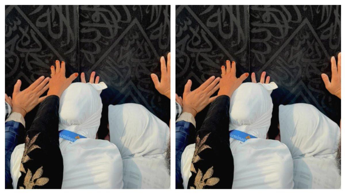 ALYSSA IBADAH UMRAH - Kekasih Al Ghazali menjalankan ibadah umrah bersama ibu. Tampak mencium Ka`bah dan berdoa khusyuk.