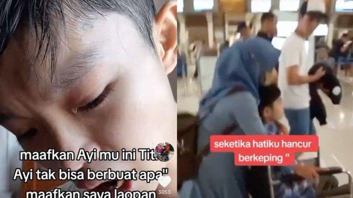 Anak majikan TKW di Taiwan, Sha Wang terlihat menangis saat tiba di tempat barunya di Taiwan. Siti TKI minta maaf ke almarhum majikannya.