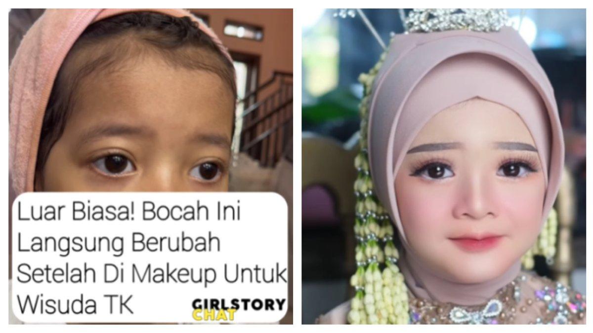Penampakan Anak TK Bak Boneka saat Dirias MUA Waktu Wisuda