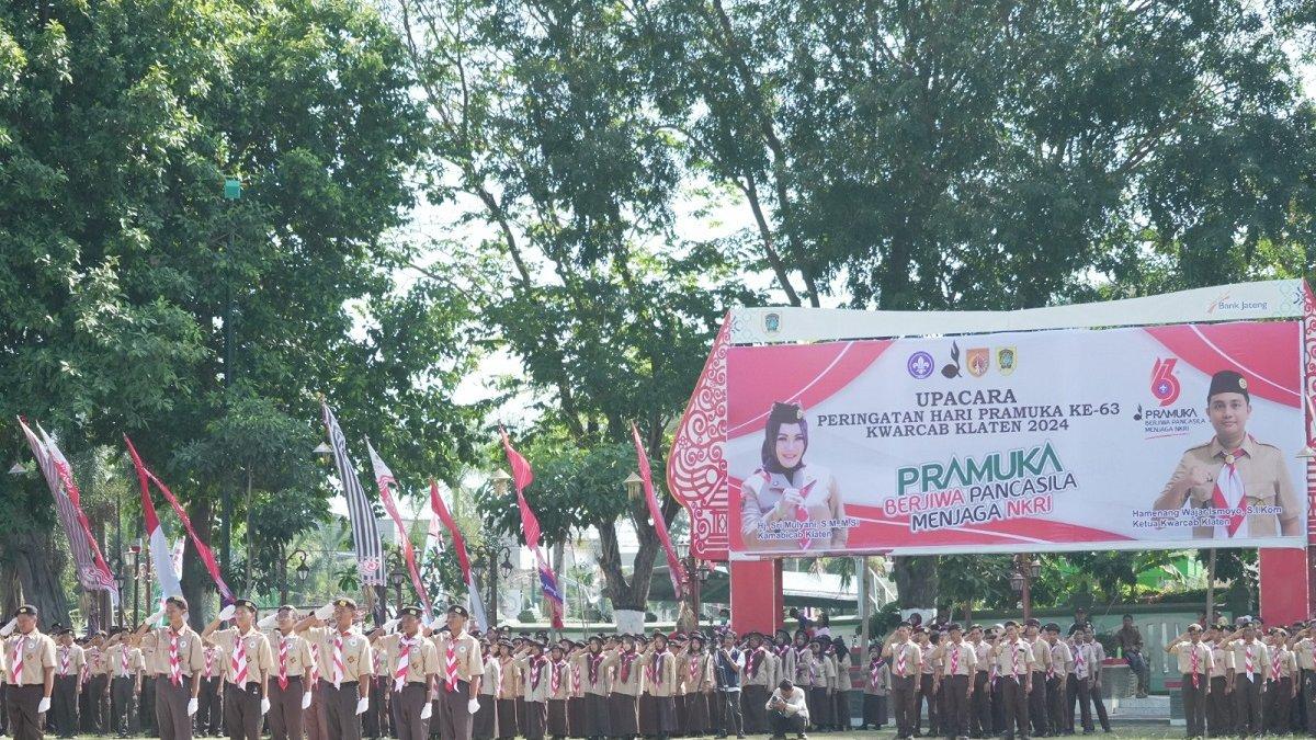 anggota Gerakan Pramuka Kwarcab Klaten ikuti Upacara Peringatan Hari Pramuka