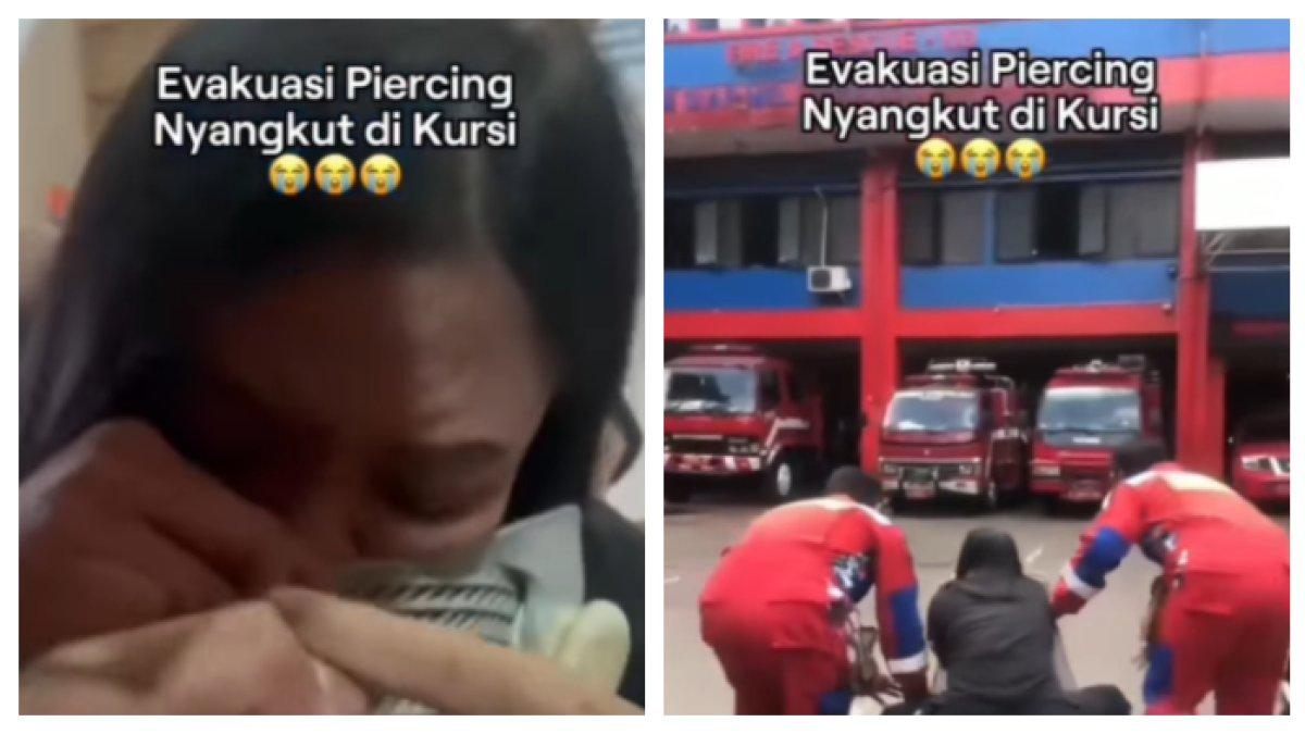 Detik-detik Anting Hidung Wanita Nyangkut di Kursi, Damkar Gercep Langsung Evakuasi