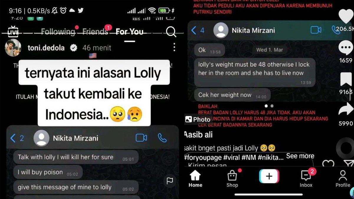 Antonio Dedola bongkar chat dengan Nikita Mirzani, Lolly dikabarkan akan dibunuh dengan racun.