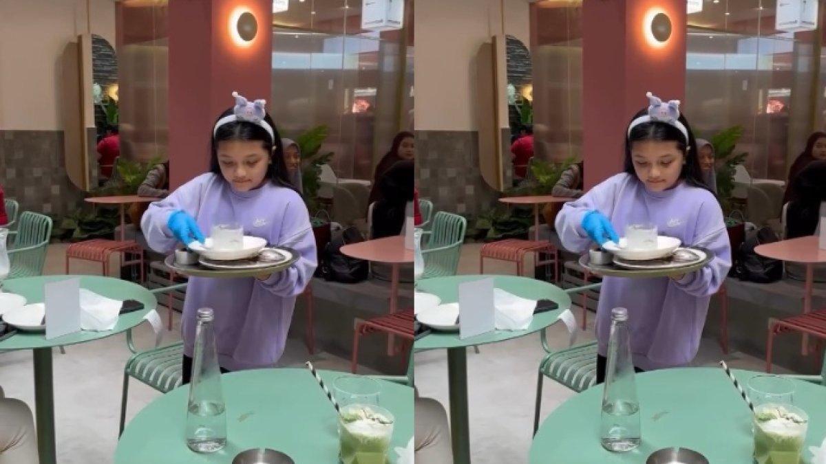 Potret Menggemaskan Arsy Hermansyah Jadi Pelayan di Cafe Ortunya, Antar Pesanan & Cuci Piring Kotor