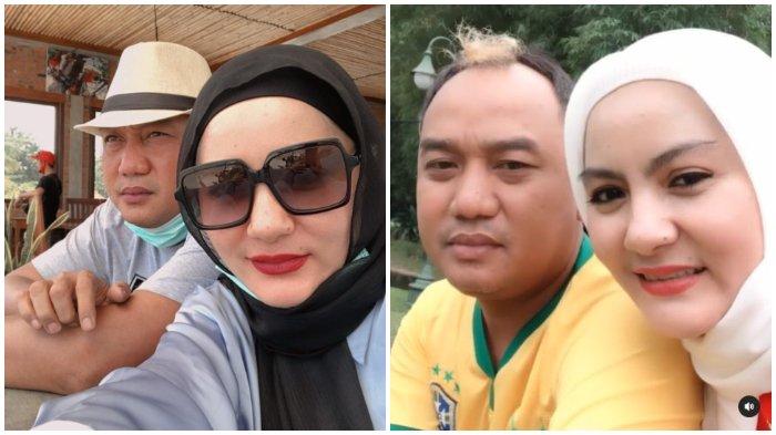 Azis Gagap bersama istri keduanya, Dewi Keke