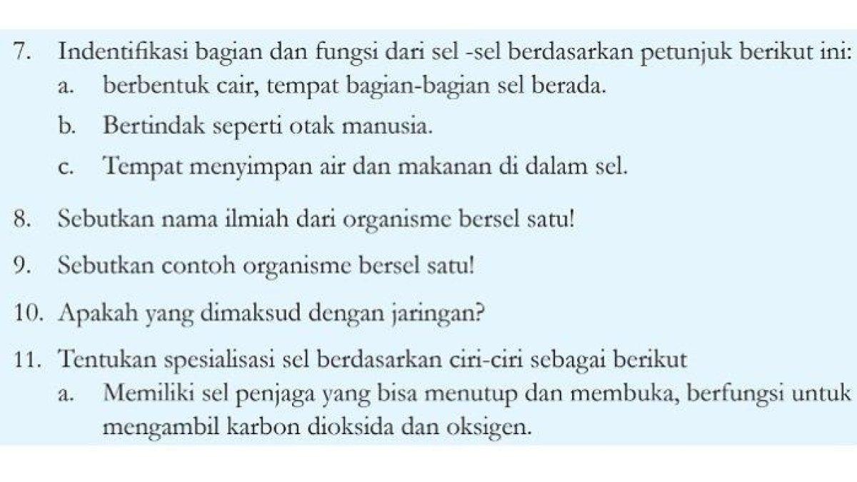 Simak kunci jawaban IPA kelas 8 halaman 26, bab 1 tentang pengenalan sel.
