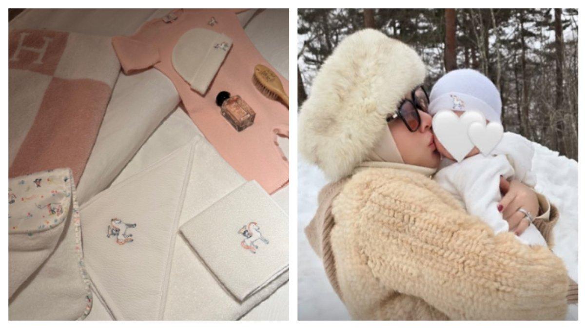 HARGA BAJU BABY R - Syahrini siapkan set perlengkapan baju Baby R untuk bermain salju. Berasal dari merek Hermes dengan harga yang fantastis per itemnya.