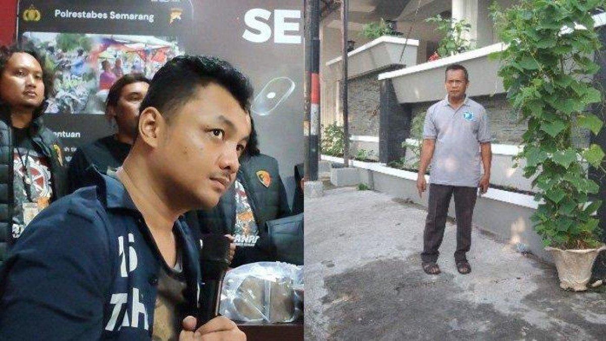 Tersangka kasus pembunuhan sopir taksi online Semarang, Baghastian Wahyu Kisara (27) saat menjelaskan motif pembunuhan yang dia lakukan terhadap driver taksi online di Kantor Polrestabes Semarang, Selasa (25/7/2023).