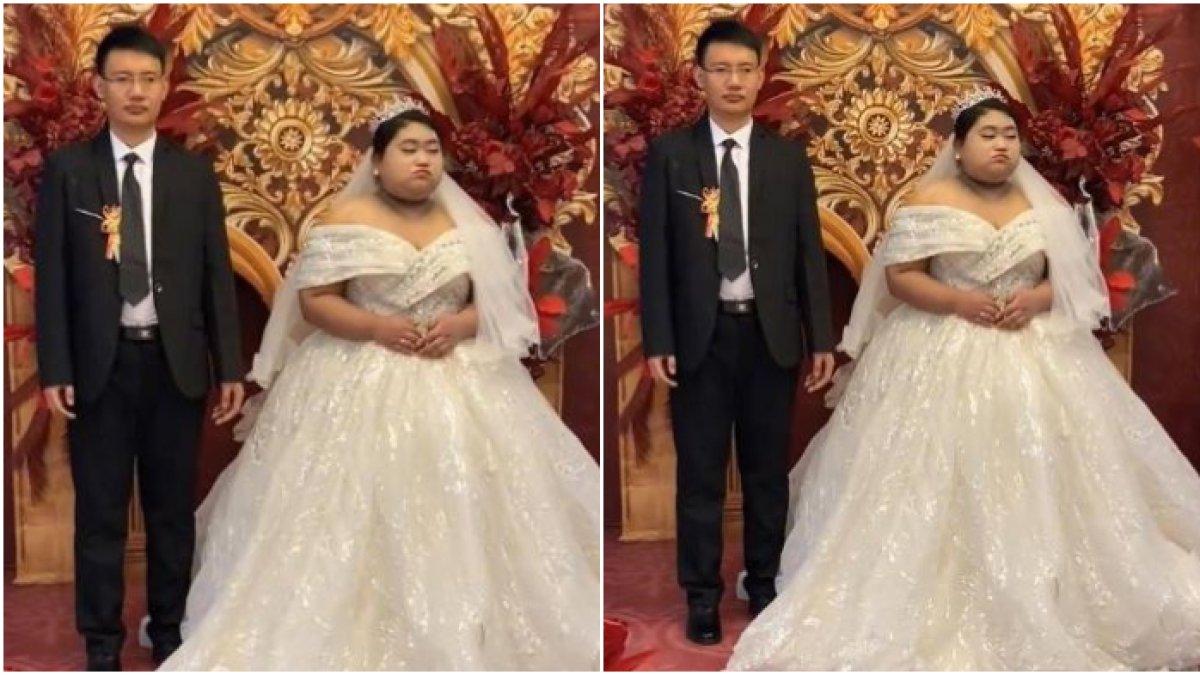 Bak musuhan, pengantin ini bak jaga jarak saat di pelaminan
