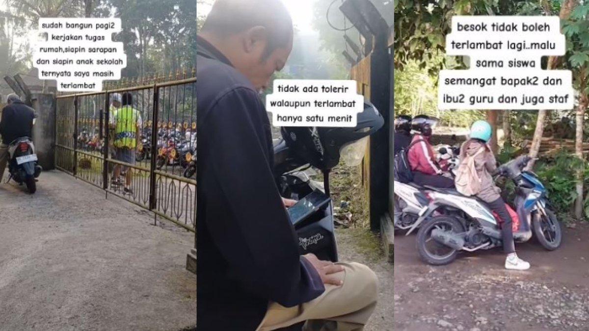 Beberapa guru dan staf terlambat datang ke sekolah