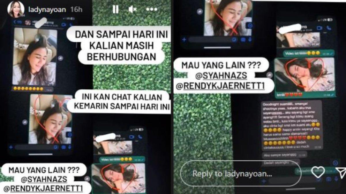 Bukti chat perselingkuhan Syahnaz Sadiqah dan Rendy Kjaernett