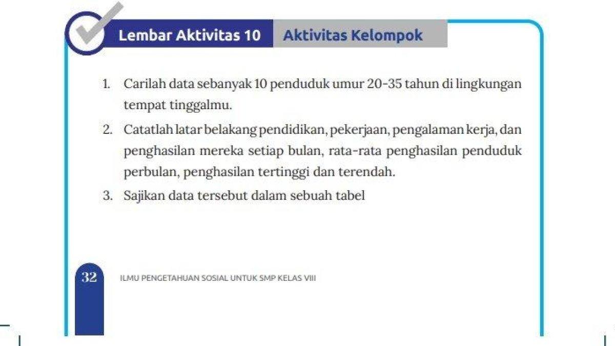 Simak kunci jawaban IPS kelas 8 halaman 32 dan 33, latar belakang pendidikan.