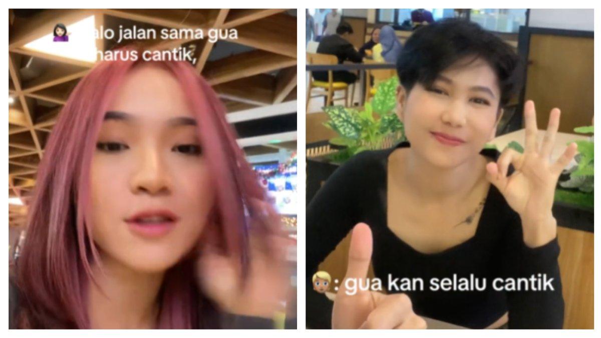 Cewek feminin saat rias cewek tomboi, hasilnya manis banget