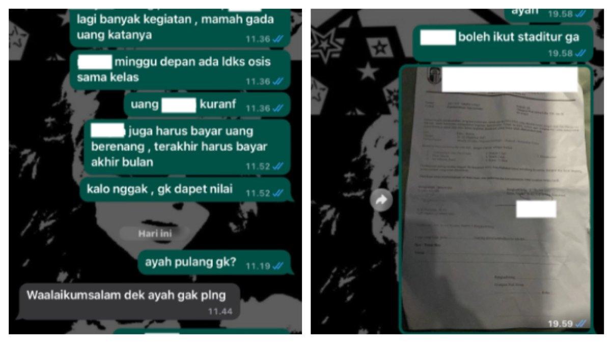 Momen anak kaget kalau orangtuanya sudah bercerai saat akan minta uang study tour