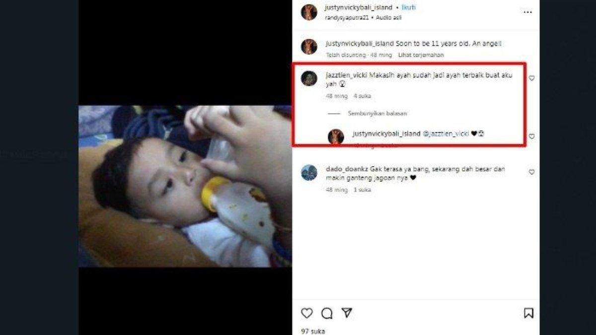 Di mata putra sematawayangnya, semasa hidup Justyn Vicky merupakan sosok ayah terbaik.