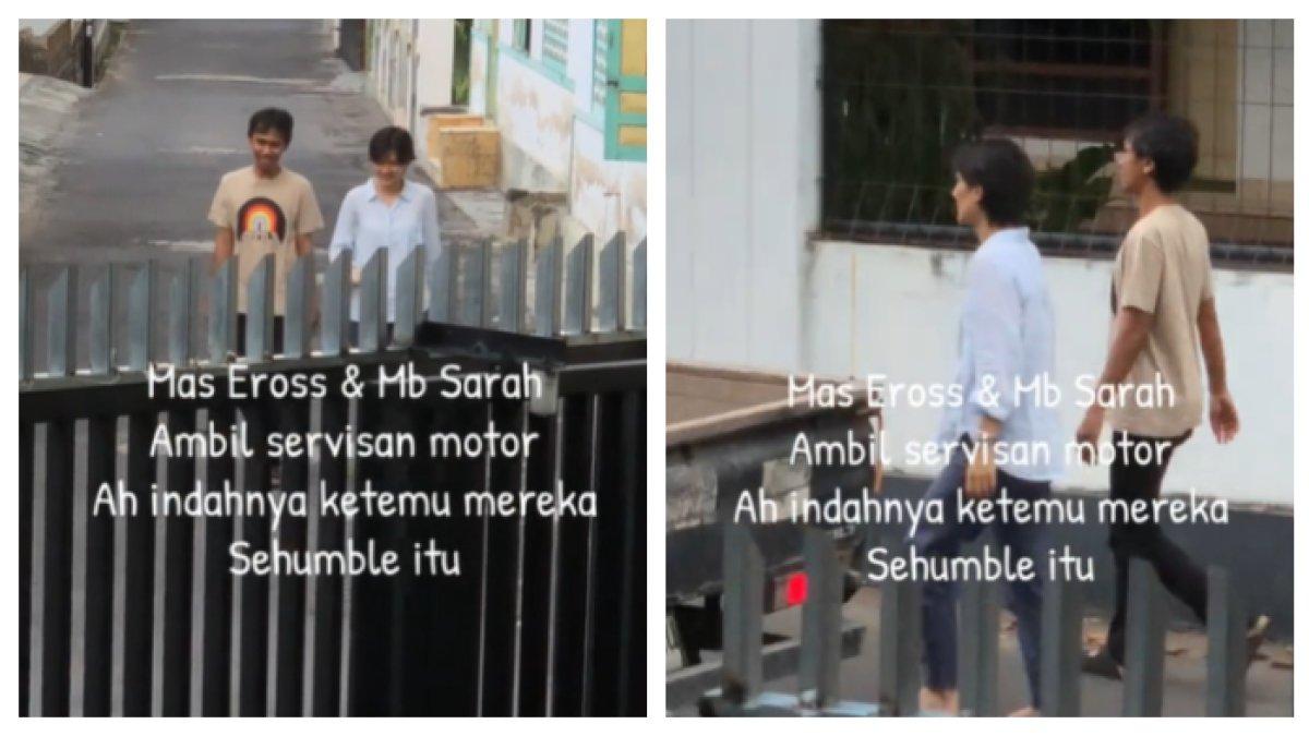 Eross Candra baru-baru ini, terekam oleh warga setempat sedang berjalan menuju bengkel motor untuk mengambil motor jadulnya.