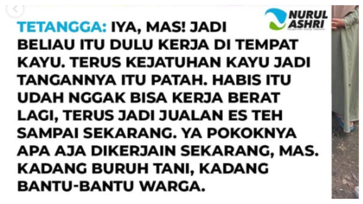 Fakta Sonhaji Penjual Es Teh Menurut Tetangga
