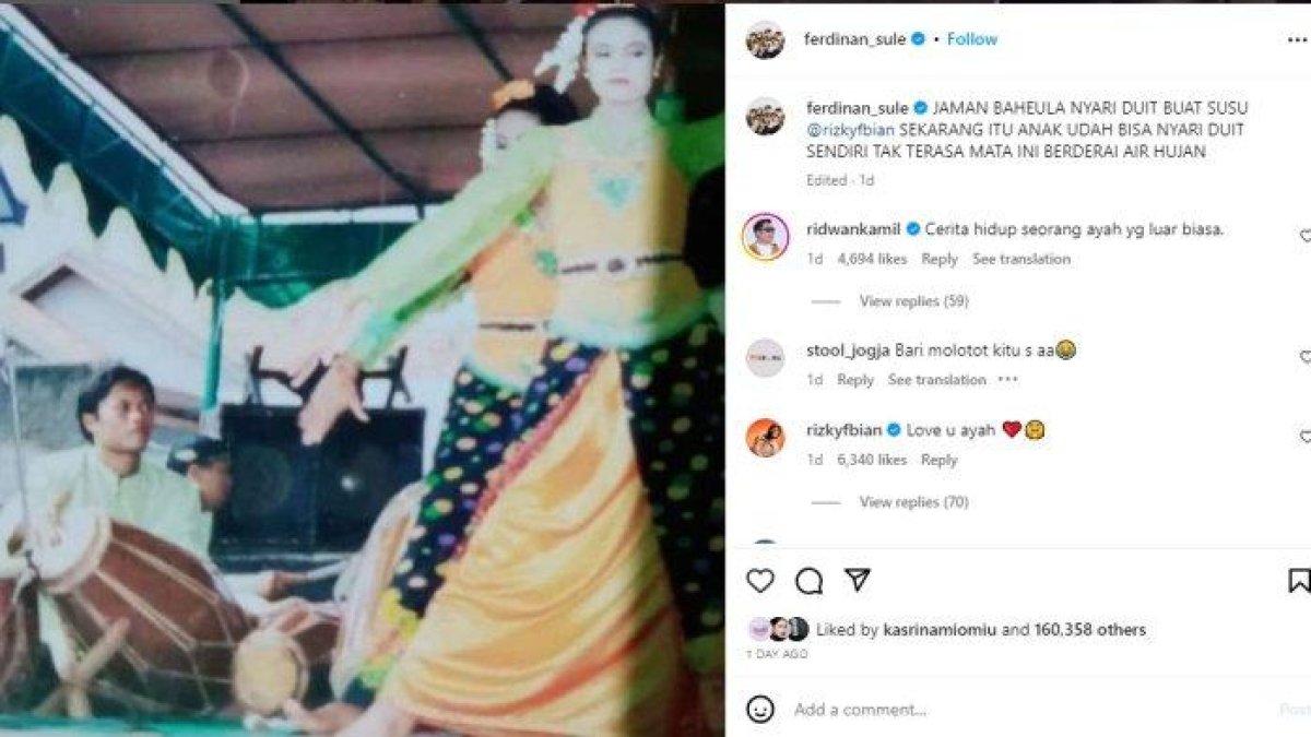 Bagikan foto lawas saat menabuh gendang demi beli susu Rizky Febian, Sule diduga sindir Nathalie Hoslcher