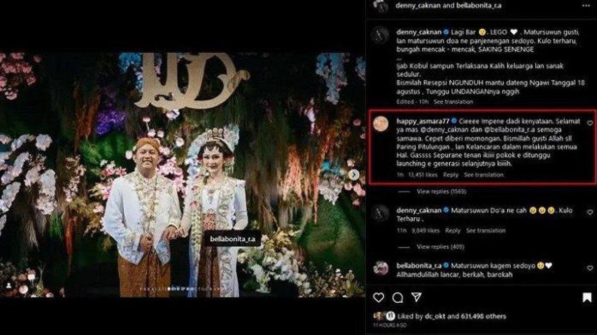 Happy Asmara berharap agar Denny Caknan dan Bella Bonita segera diberi momongan