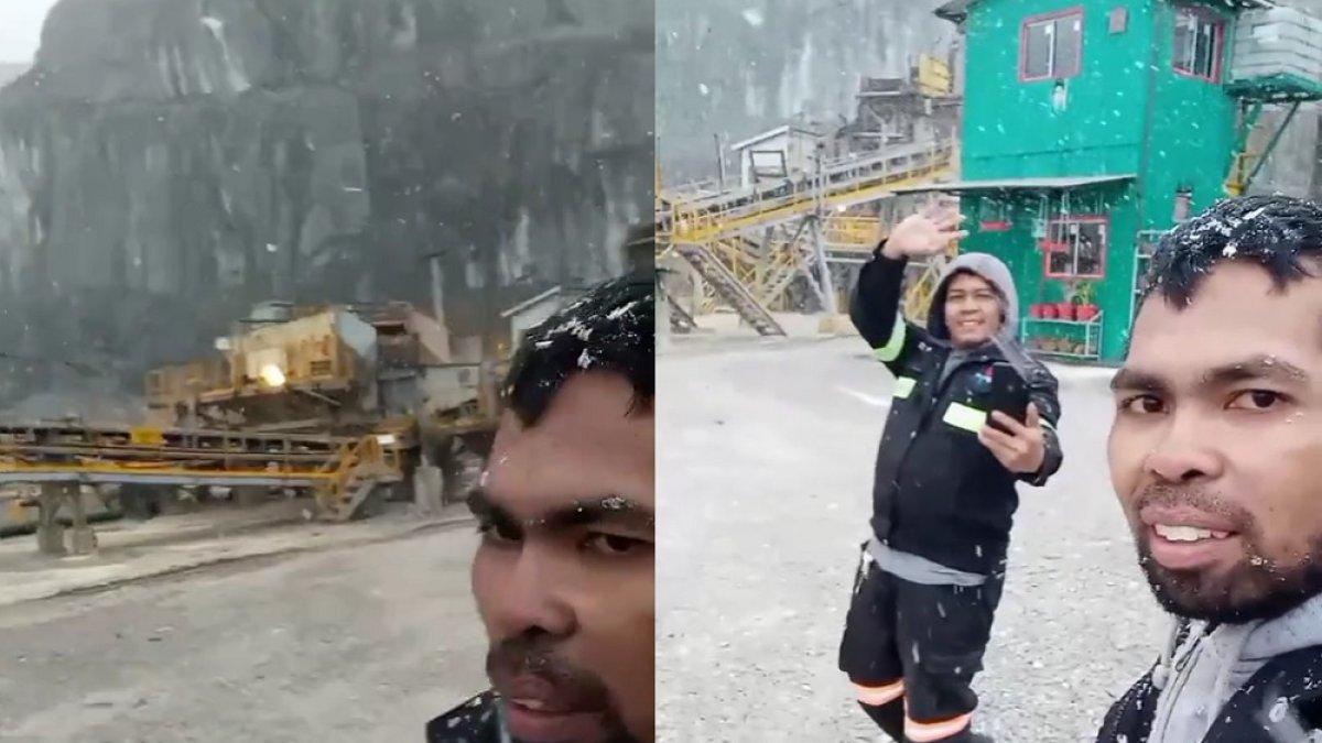 Hujan salju turun di wilayah Mimika, Papua