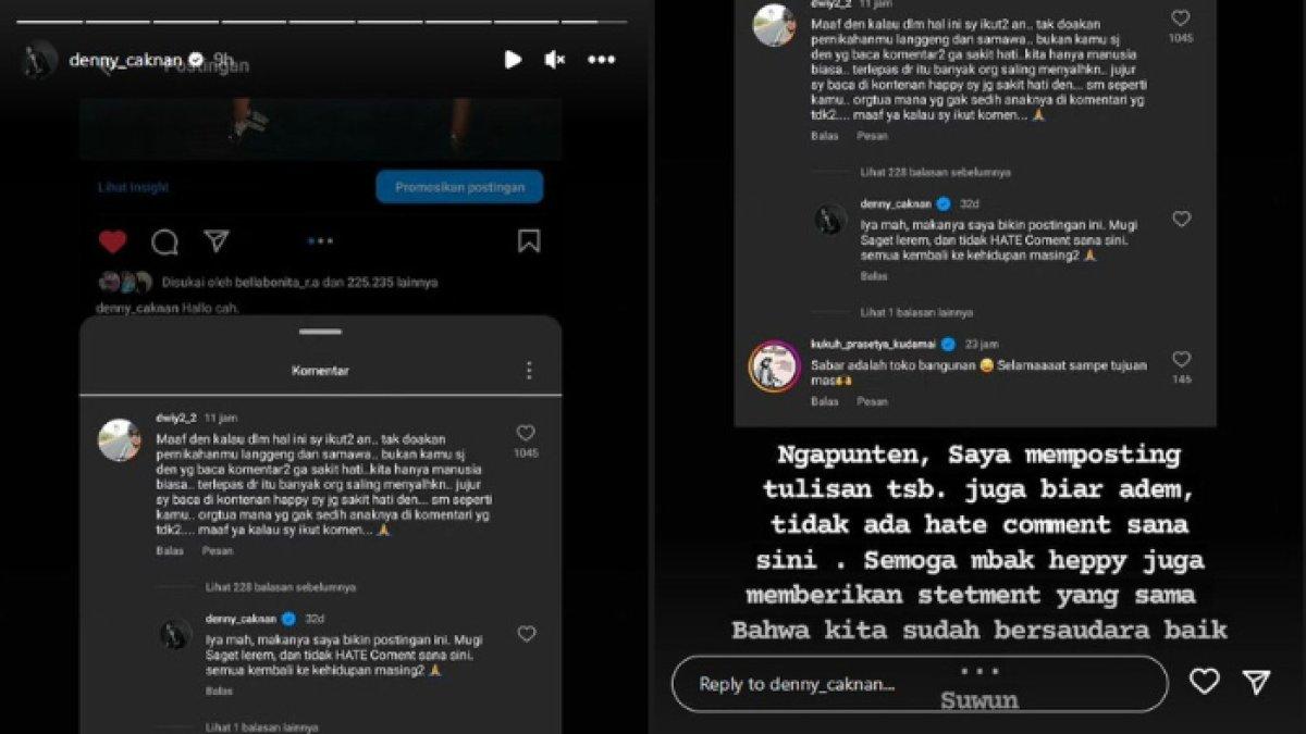 Ibunda Happy Asmara komentari postingan Denny Caknan