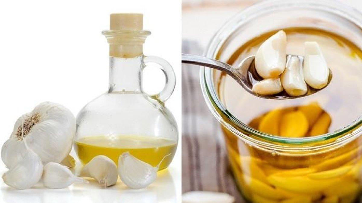 ilustrasi minyak zaitun dan bawang putih