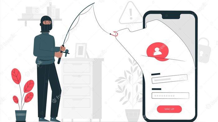 Ilustrasi penipuan online pishing