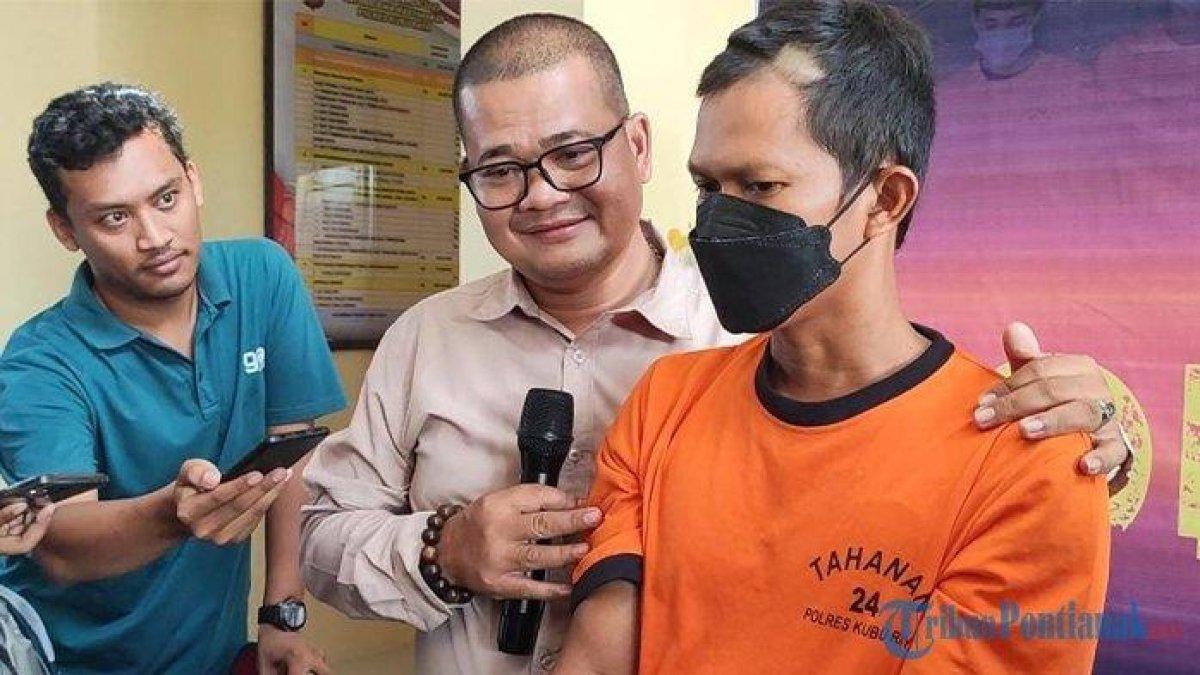 Joni saat diwawancarai di Polres Kubu Raya, Jumat 28 Juli 2023