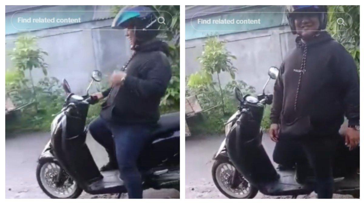 Momen kang kurir kelupaan bawa barang paketan