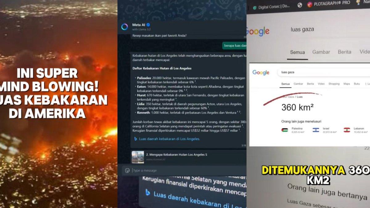 Seorang pemuda pemilik akun TikTok bernama @zaydanus mengungkap hal menarik yang ia temukan ketika mencoba mencari tahu soal kebakaran hebat yang tengah terjadi di Los Angeles, Amerika Serikat.