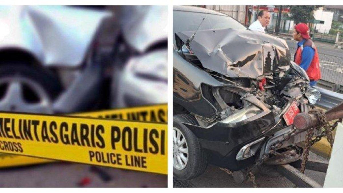 Insiden kecelakaan hari ini terjadi di Tol JORR, mobil berpelat nomor merah diderek pada Senin (21/8/2023).