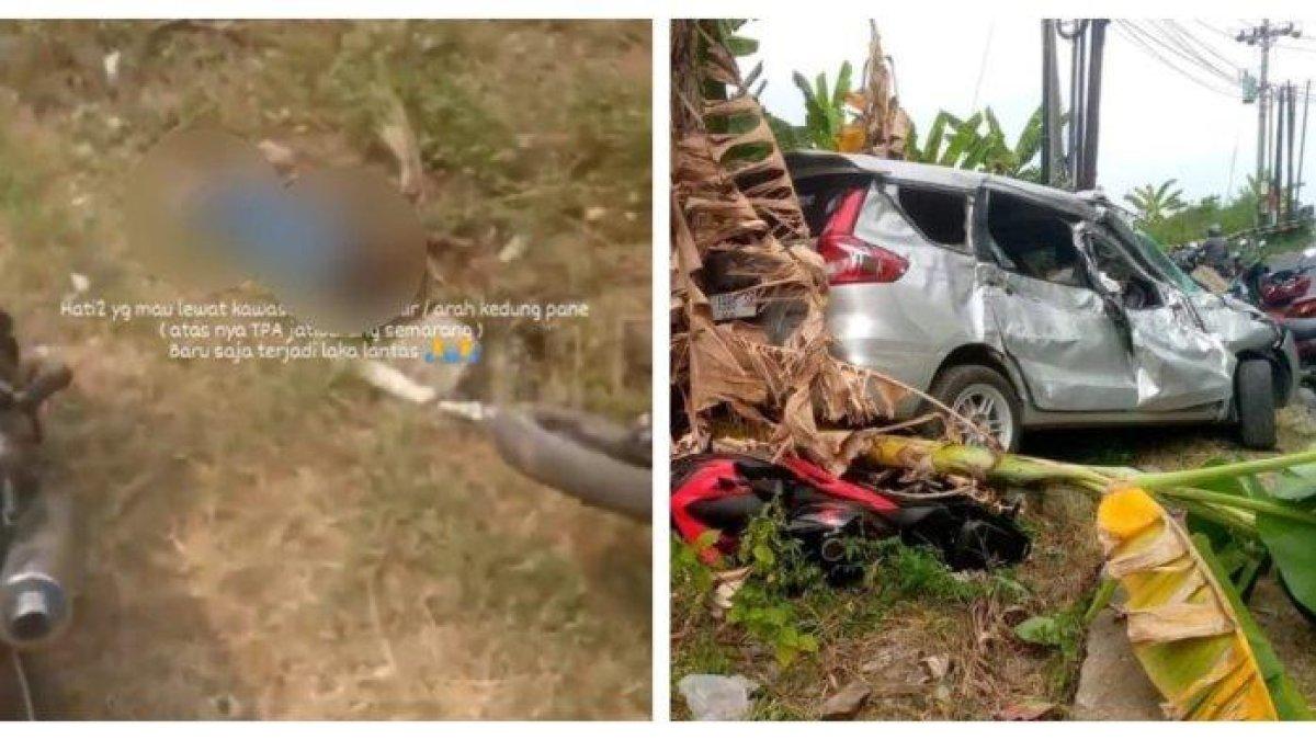 Kecelakaan lalu lintas melibatkan truk tangki air dengan sejumlah kendaraan di kawasan Semarang, Jawa Tengah pada Senin (24/7/2023).