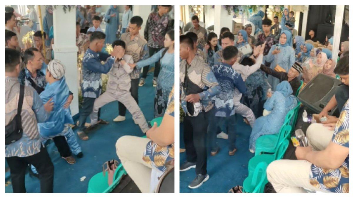 KESURUPAN SAAT HAJATAN - Viral video ayah pengantin wanita kesurupan saat mendengar lagu Buhun Sunda. Tamu undangan dan keluarga panik memegangi ayah pengantin dan keponakannya yang kesurupan.