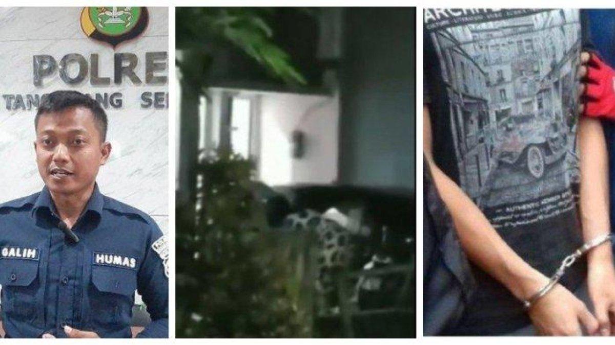 Kolase foto Ipda Galih, ilustrasi penangkapan dengan KDRT di Serpong, Tangsel.