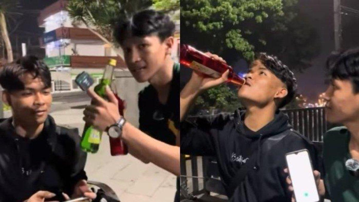 Seorang konten kreator TikTok jadi bual-bualan netizen setelah memberikan challenge kepada seorang pemuda untuk menenggak 2 botol sirup kental dalam waktu 3 menit.