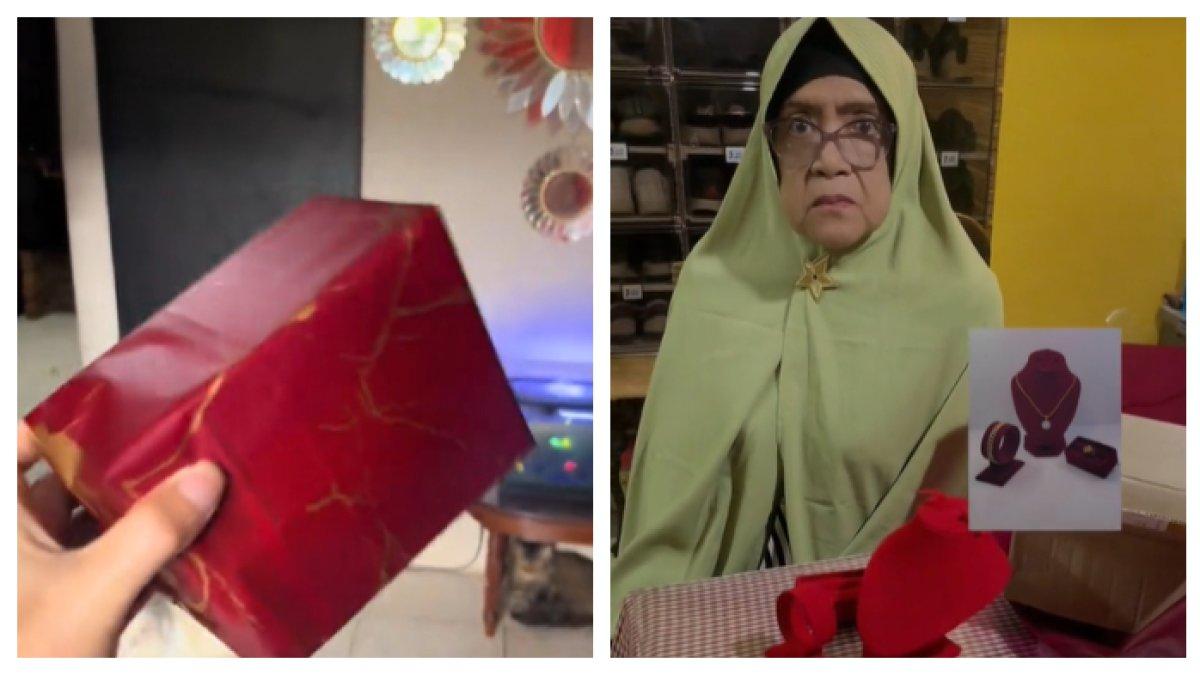 Isengin emaknya, anak ini berikan perangkat emas tanpa ada emasnya