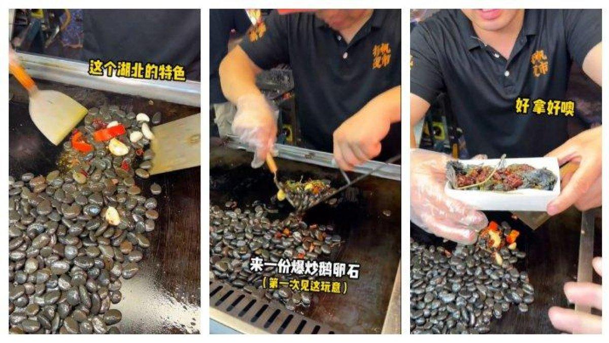Suodiu, kuliner unik di China berupa batu kerikil yang ditumis.