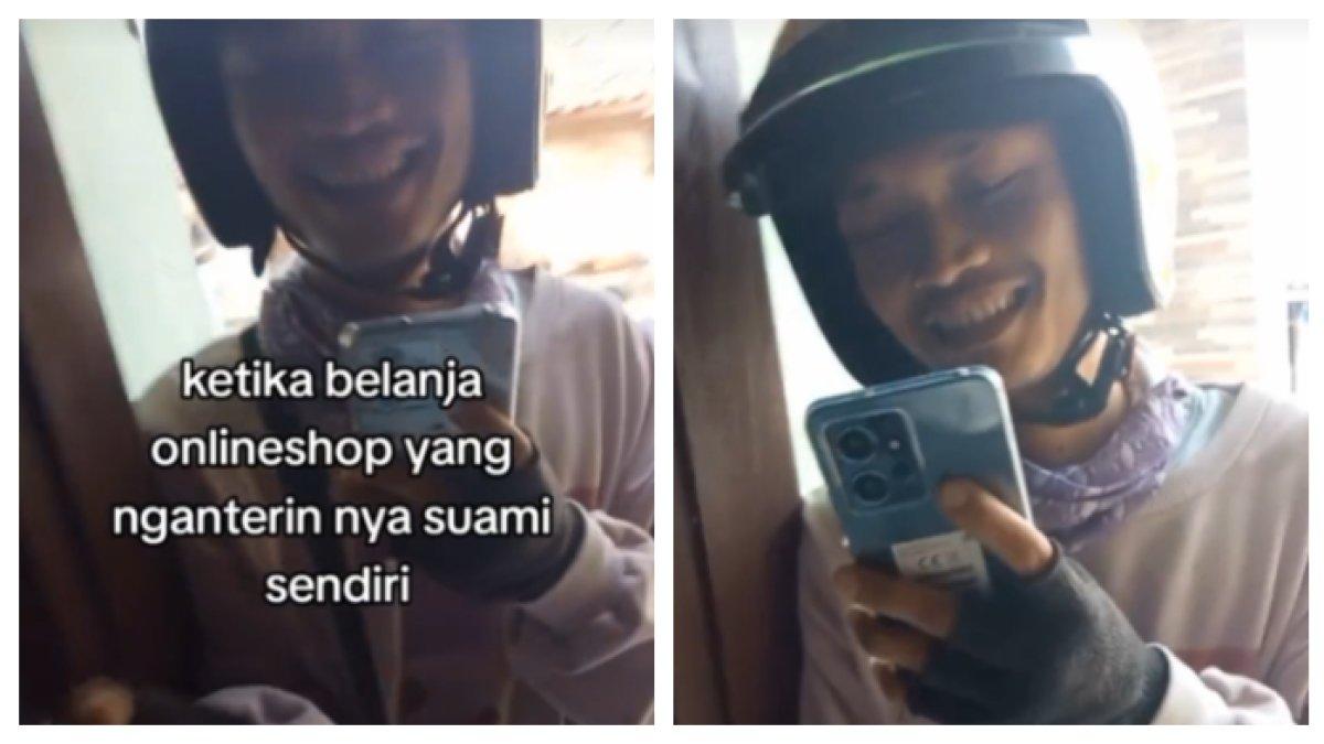 Momen kang kurir ternyata suami sendiri, bikin ngakak