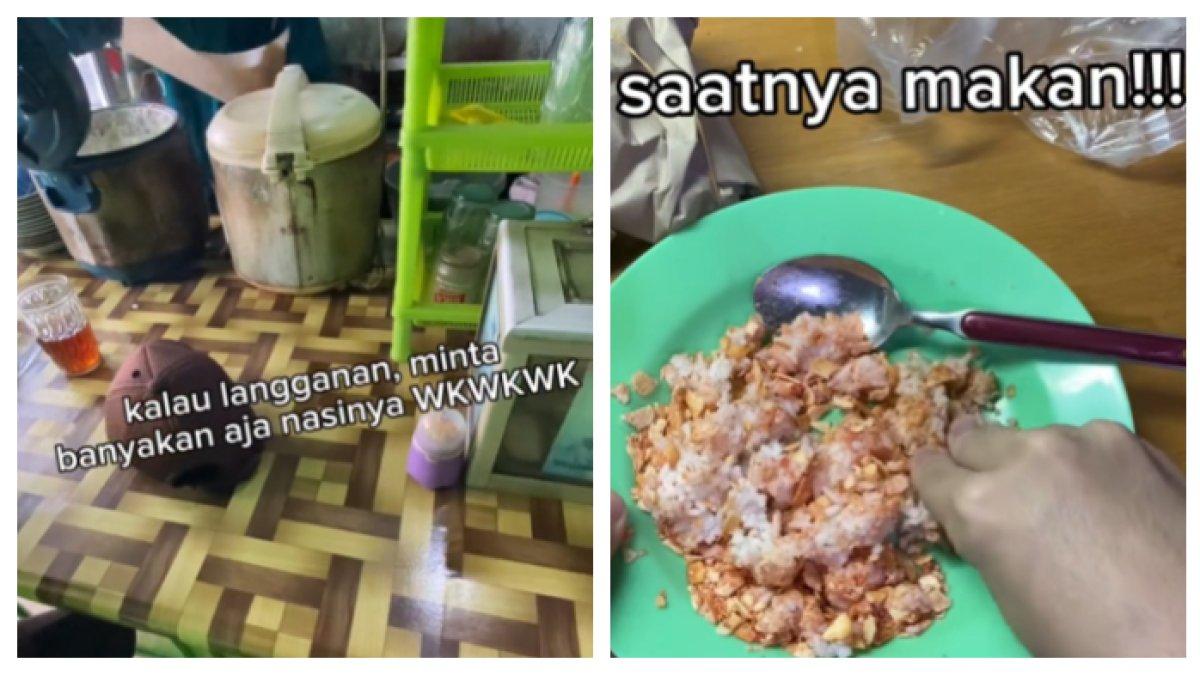 Pria ini berbagi cerita cara hemat dalam sehari, makan dengan nasi putih dicampur snack satu bungkus.