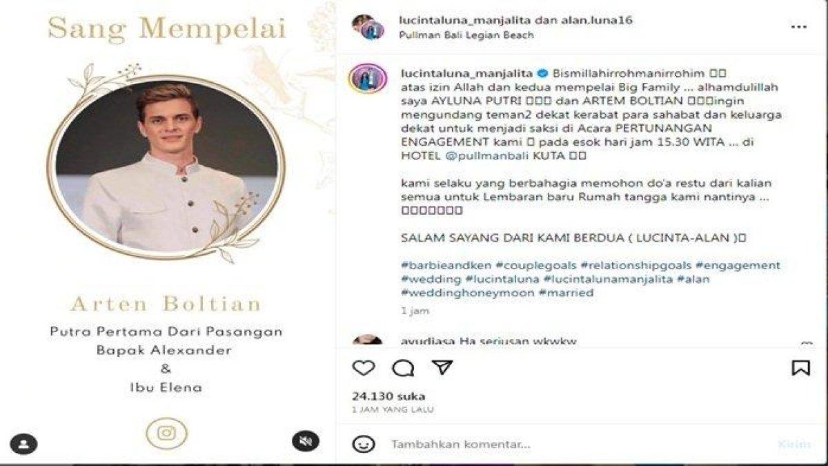 Lucinta Luna sebar undangan pertunangan, resmi serius dengan pacar bule