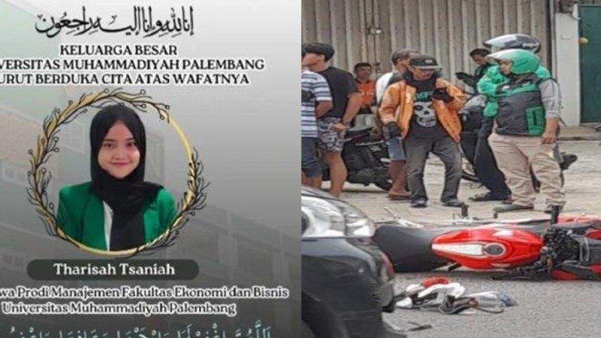 Deretan fakta-fakta kecelakaan yang menewaskan mahasiswi bernama Tharisah Tsaniah (22 tahun), di Jalan MP Mangkunegara, Kecamatan Kalidoni, Palembang.
