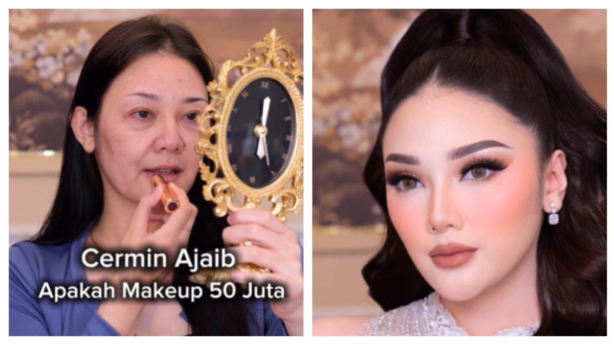 Makeup artist profesional yang berbasis di Bandung ini memamerkan hasil makeup yang harganya Rp50 juta.