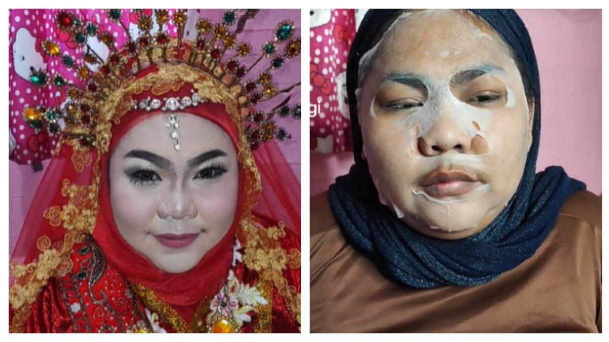 Momen pengantin dirias MUA yang berbeda dan haslinya sangat jauh banget