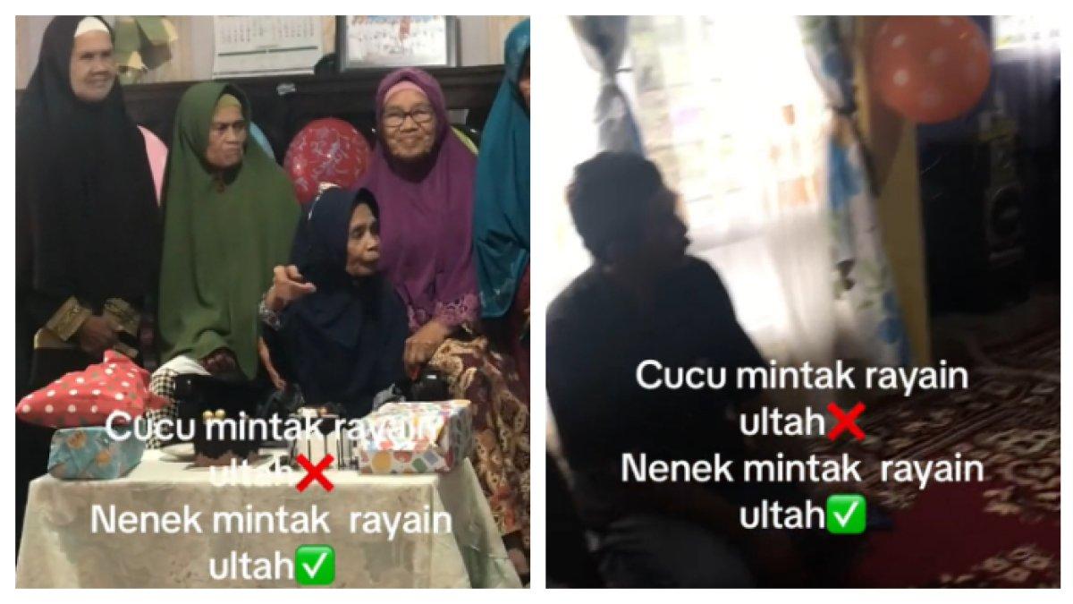 Momen nenek 80 tahun minta dirayakan ulang tahunnya
